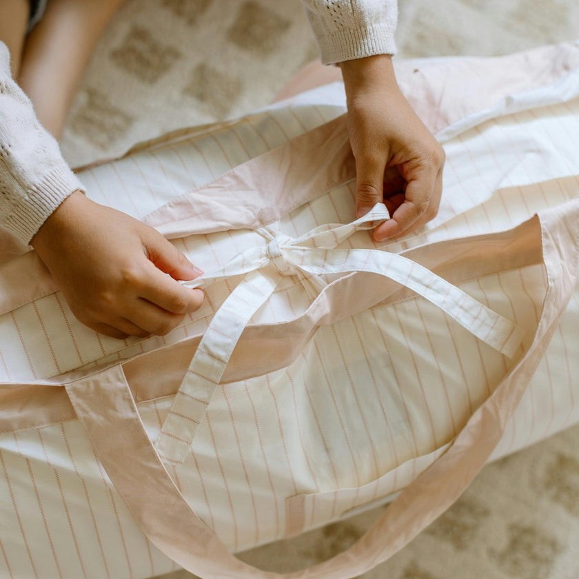 [NEW] XL Organic Nap Mat- Pink Stripe