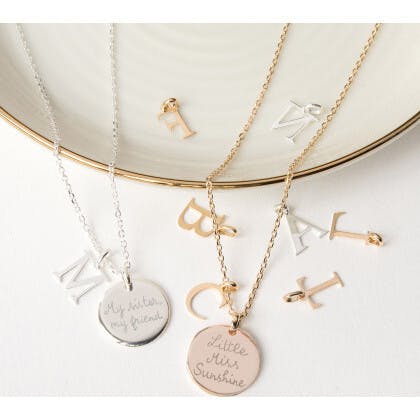 Personalized Alphabet Necklace, 14k Gold Plated