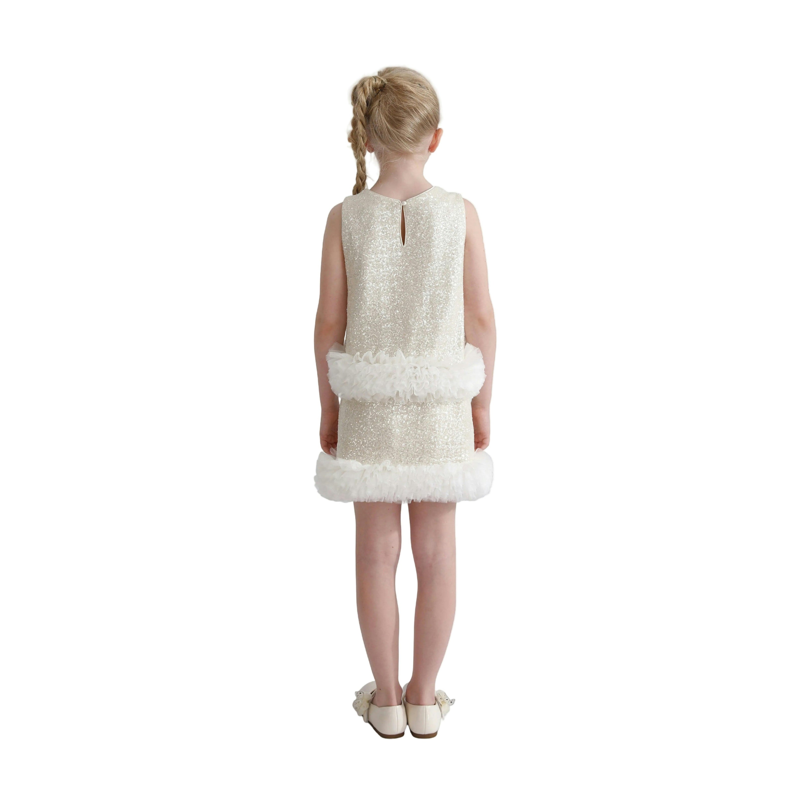 Cream Celeste Sequin Party Outfit