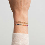 Women's Personalized Double Wrap Bracelet, Sapphire Rainbow
