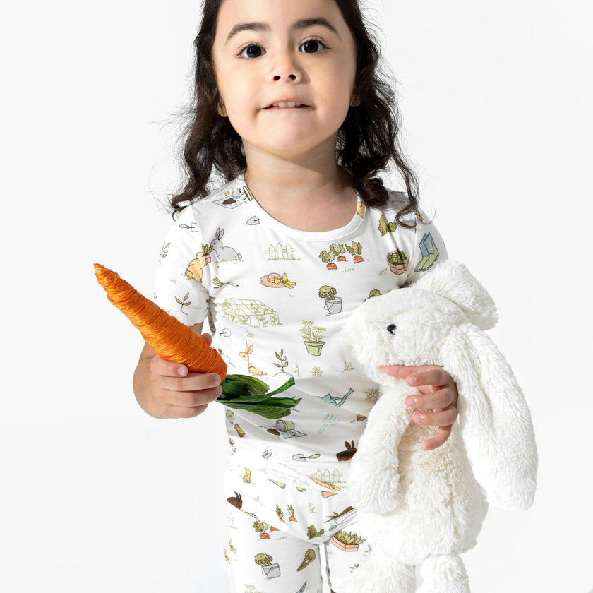 Bunny Garden Bamboo Kids Pajama Short Set