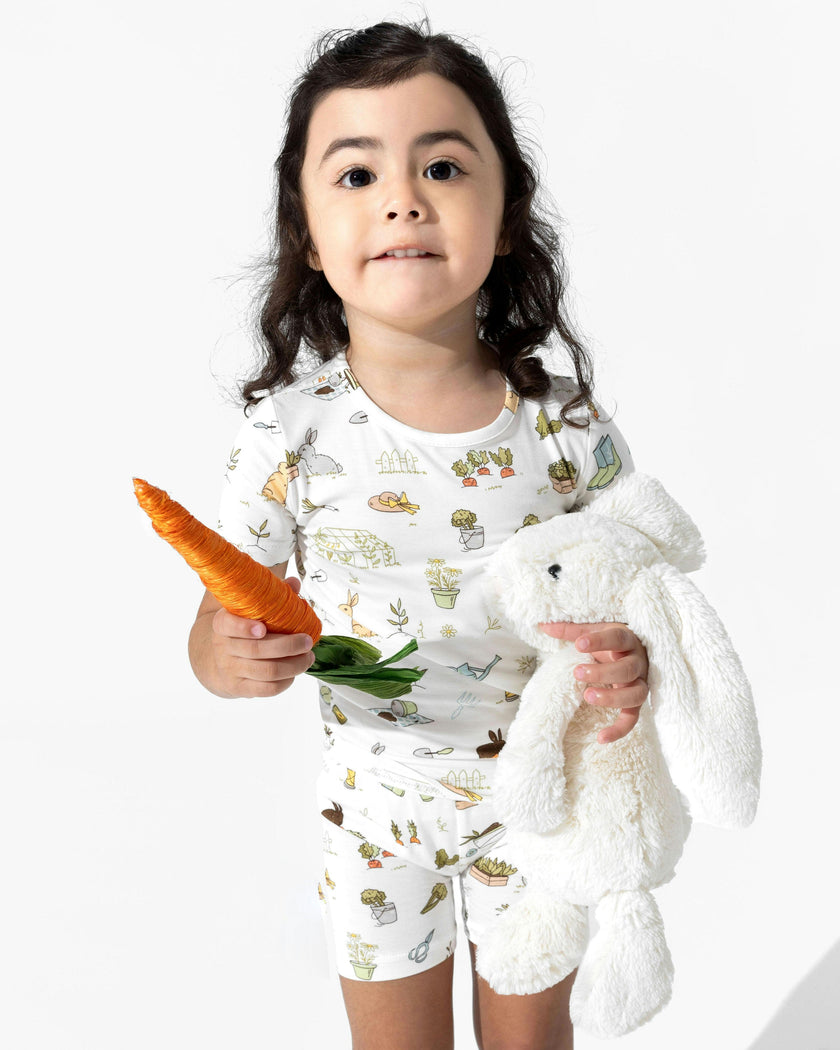 Bunny Garden Bamboo Kids Pajama Short Set