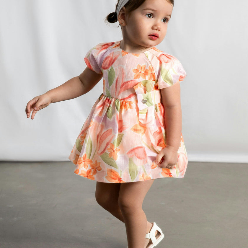 Lavender Baby Dress With Floral Print