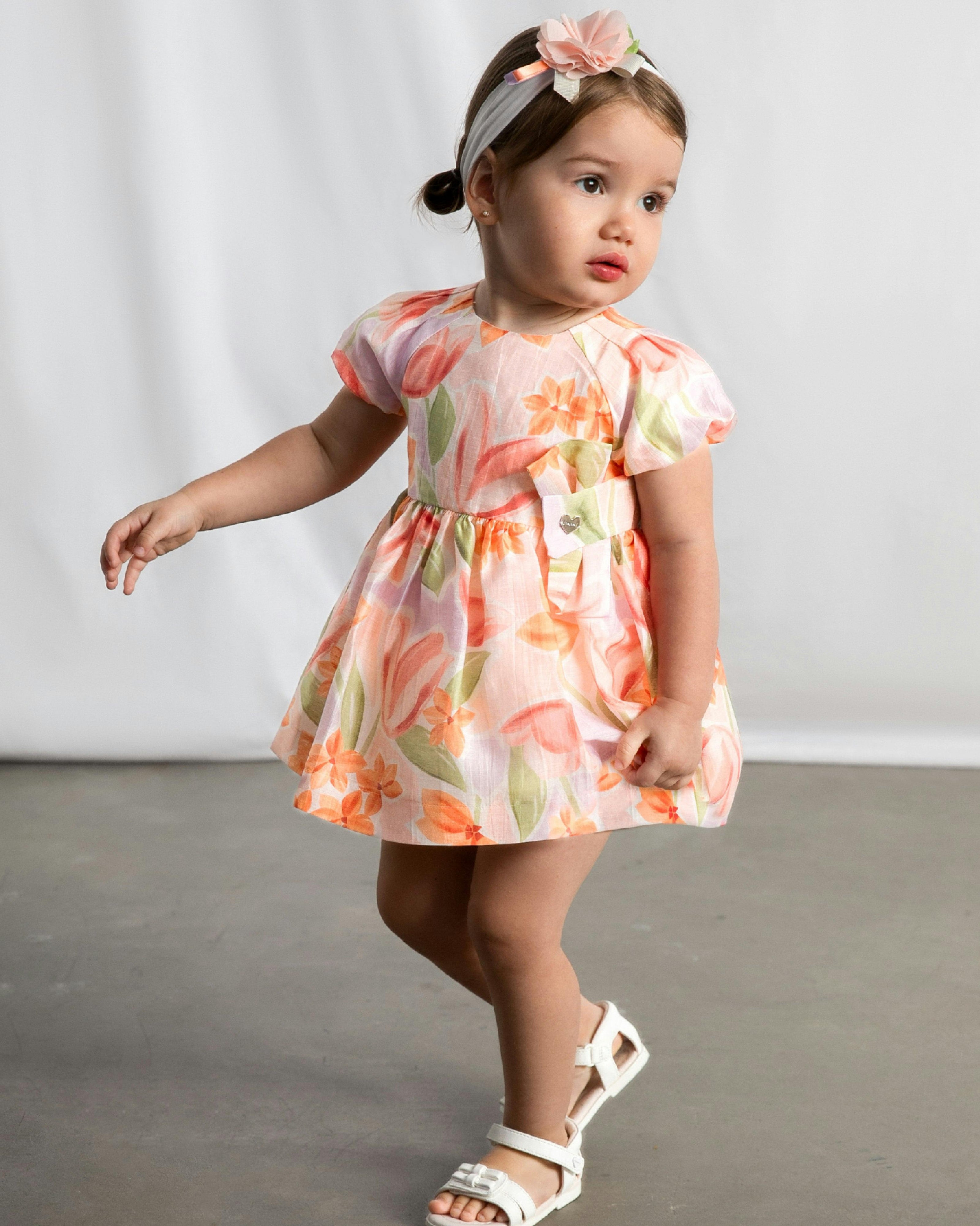 Lavender Baby Dress With Floral Print