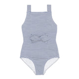 Girls Harbor Stripe Tie-Front One Piece