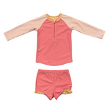 Girl's Zip Rash Guard Swimsuit