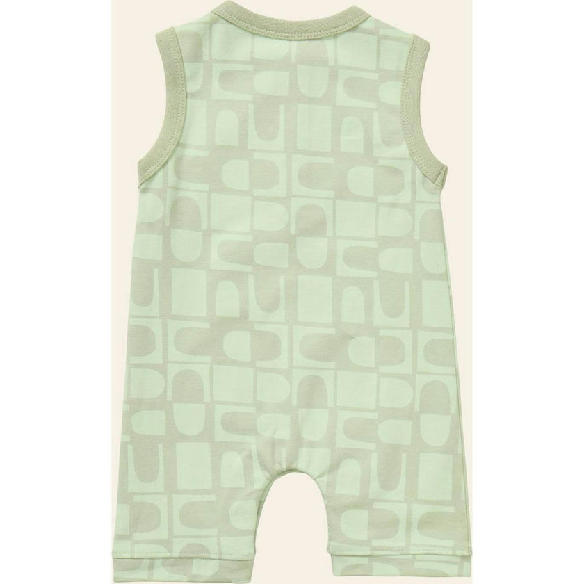 Printed Henley Romper