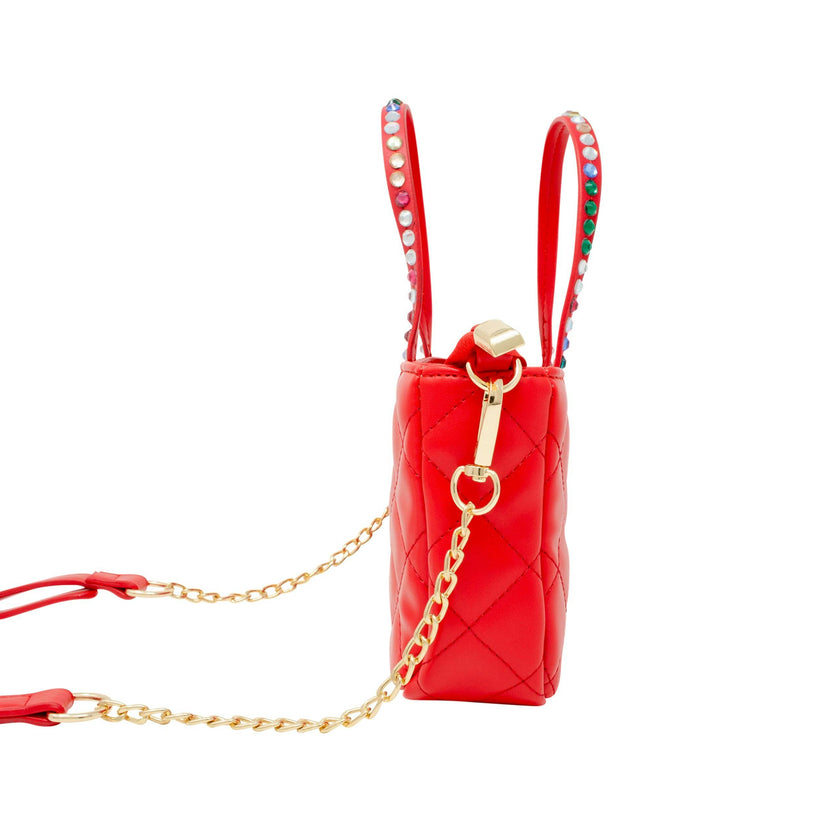 Quilted Rhinestone Tote Bag