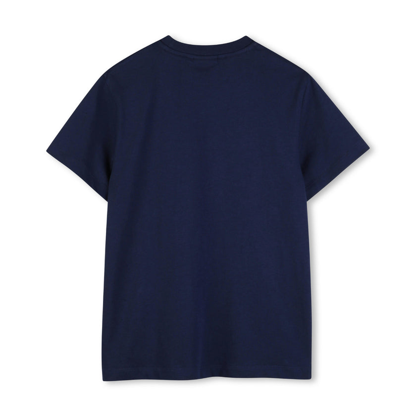 Boys Navy Mini Me White Logo T-Shirt