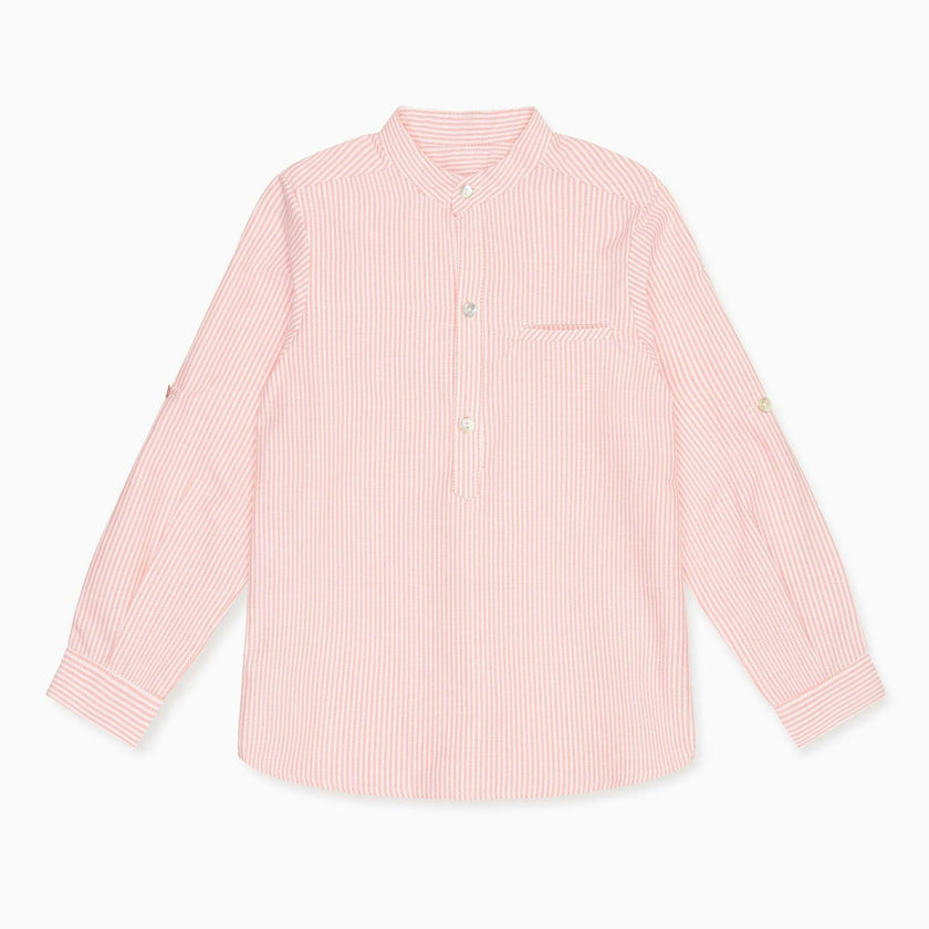 Orange Stripe Mateo Long Sleeve Boy Shirt