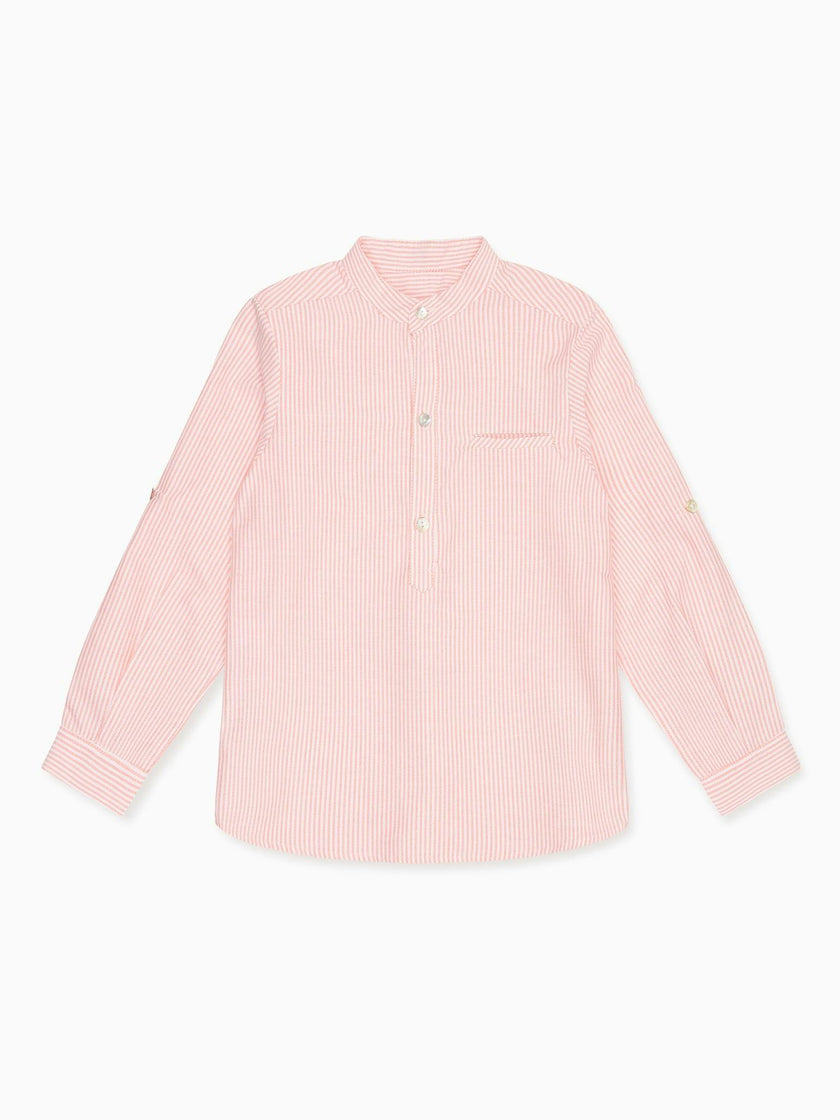 Orange Stripe Mateo Long Sleeve Boy Shirt