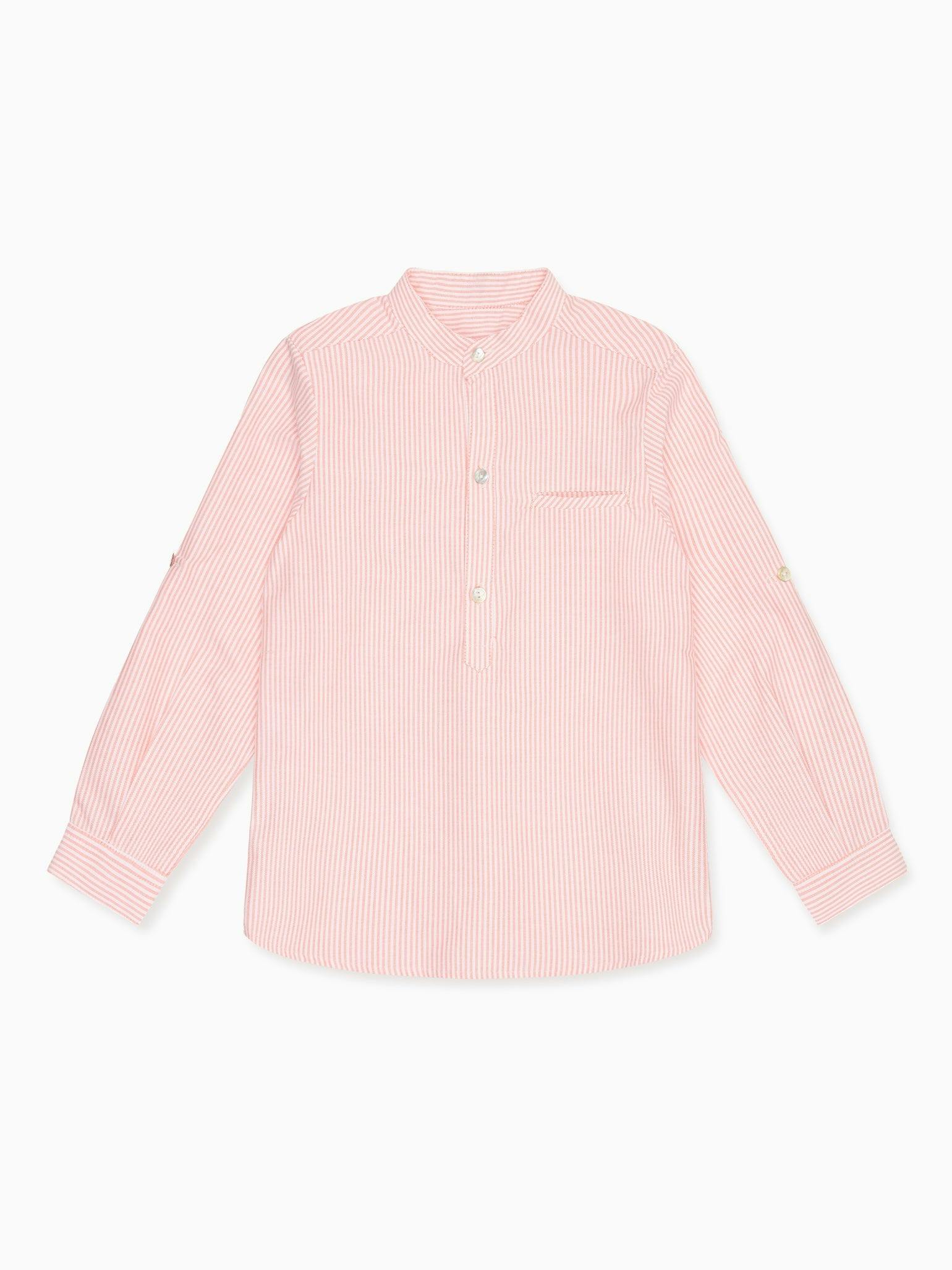 Orange Stripe Mateo Long Sleeve Boy Shirt
