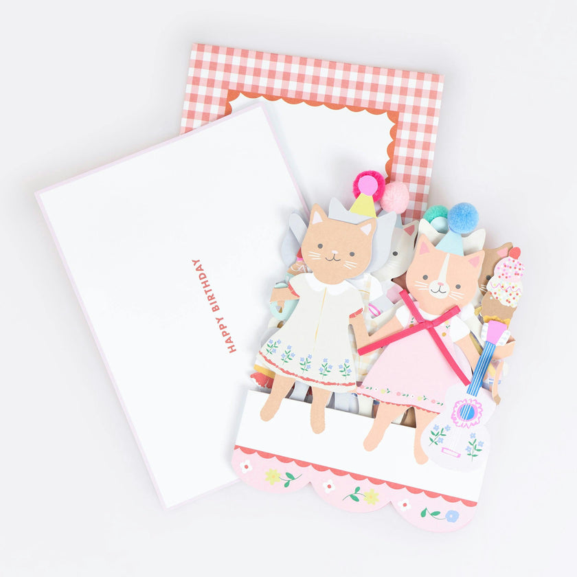 Kitten Club Concertina Birthday Card