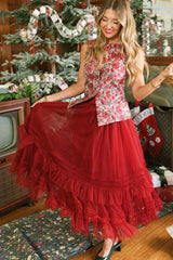 Celestine Skirt in Garnet