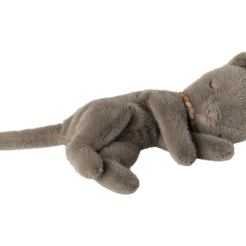 Sleeping kitten plush, Small - Grey