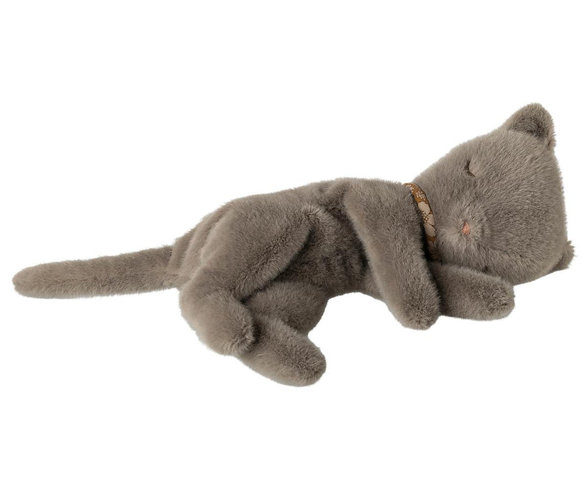 Sleeping kitten plush, Small - Grey