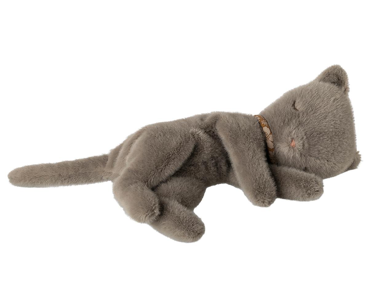 Sleeping kitten plush, Small - Grey