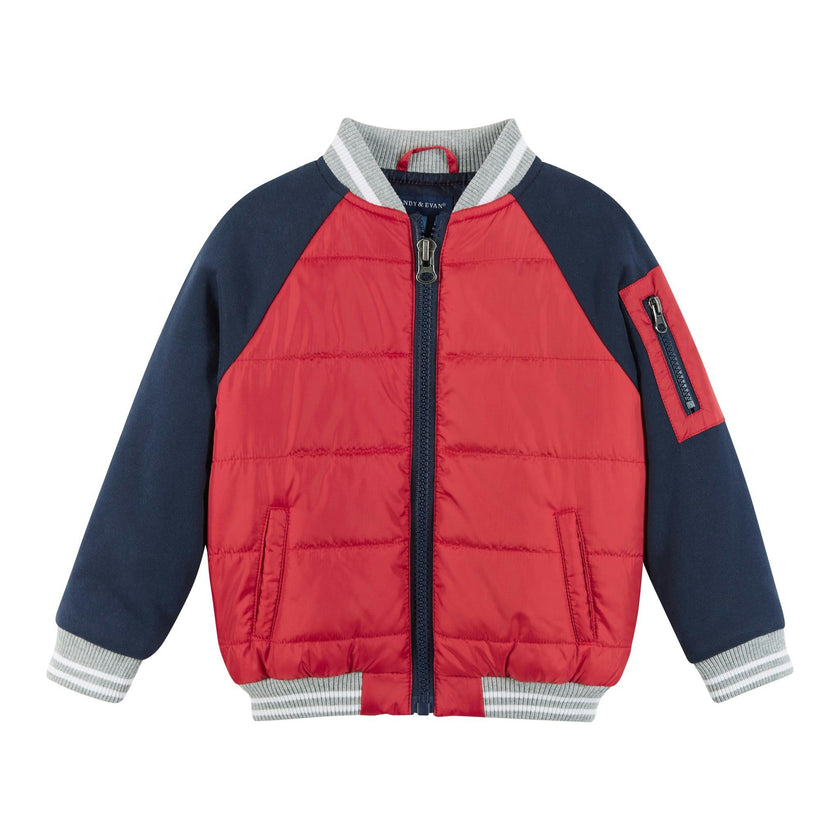 Mixed-Media Light Weight Bomber Jacket
