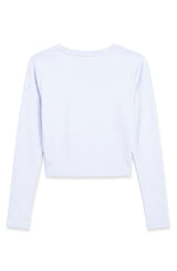 Pixie -  Ruched Long Sleeve Top - White