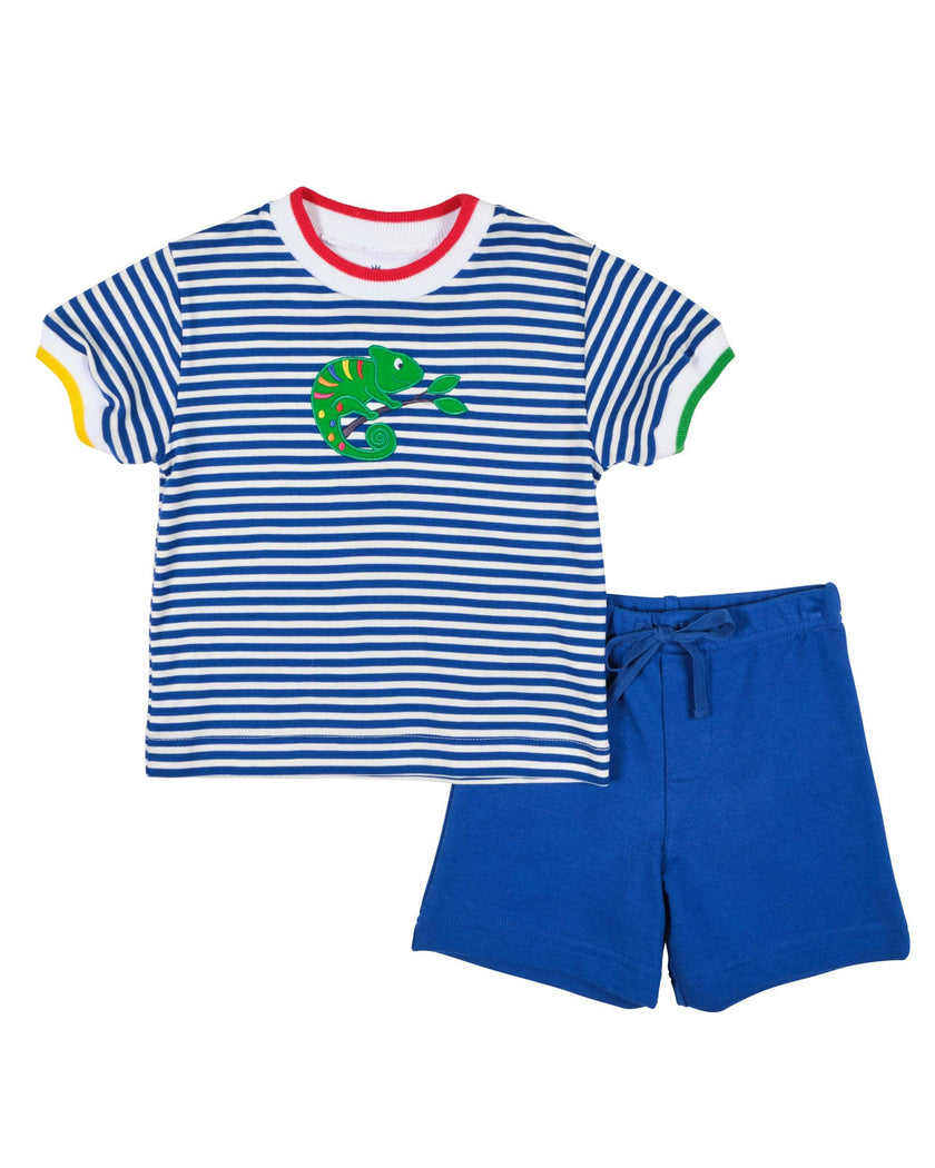 Stripe Knit T-Shirt With Lizard