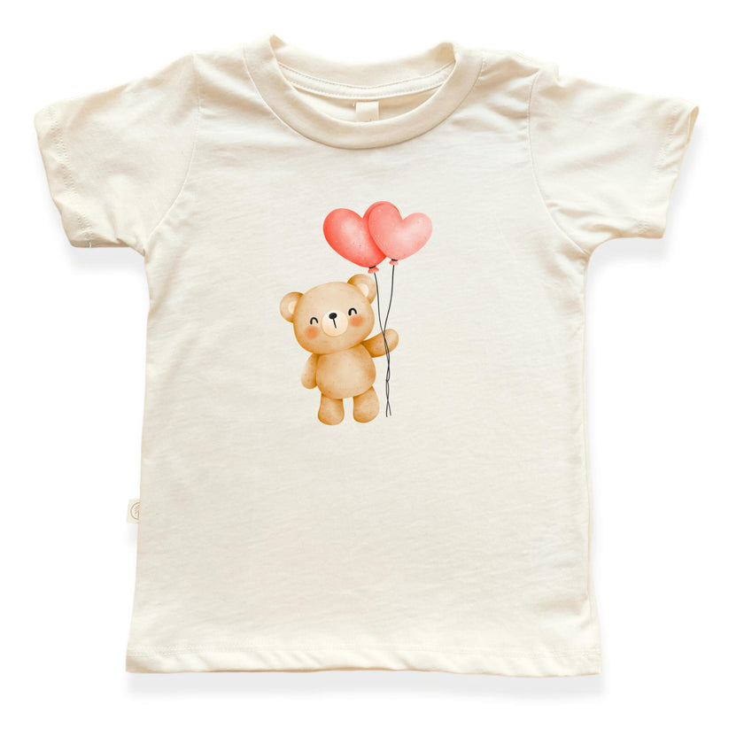 Heart Balloon Bear Organic Kids T-shirt