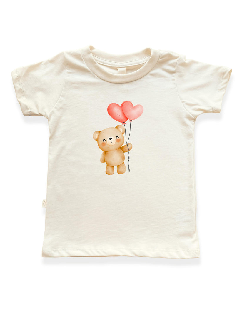 Heart Balloon Bear Organic Kids T-shirt