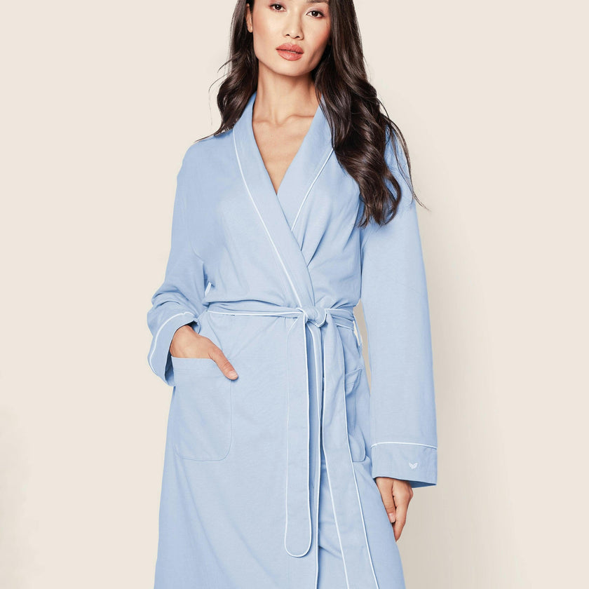 Women's Pima Robe in Periwinkle