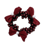 Pearl Cluster Bow Scrunchie Set