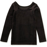 Velour Long Sleeve Slim Fit To, Black