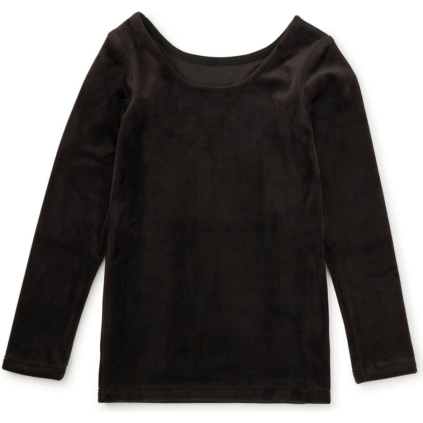 Velour Long Sleeve Slim Fit To, Black