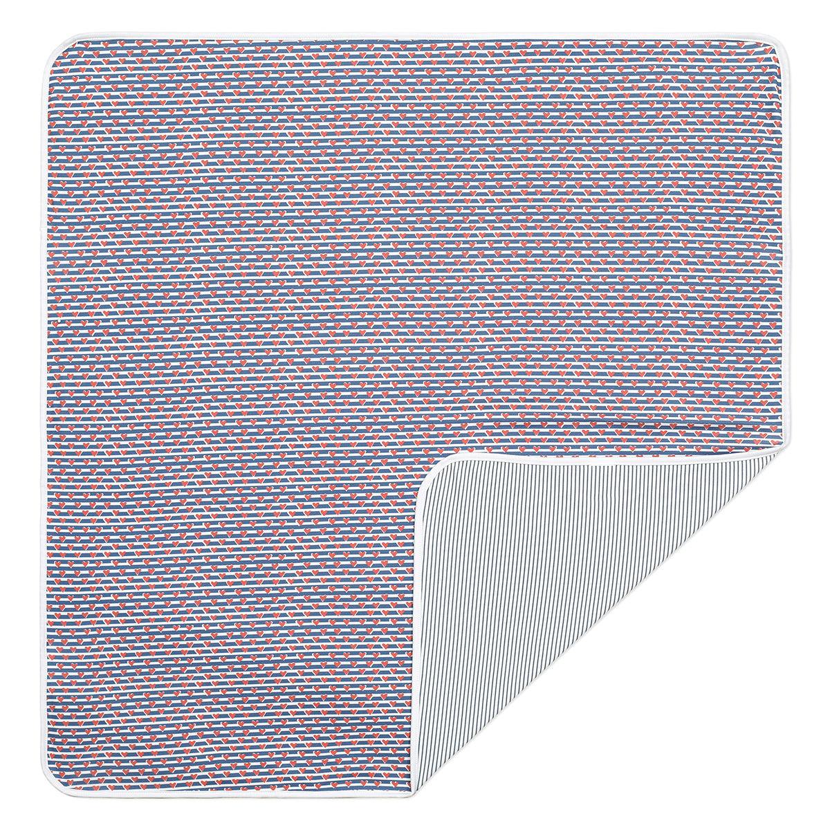Sailor Hearts Navy Baby Blanket