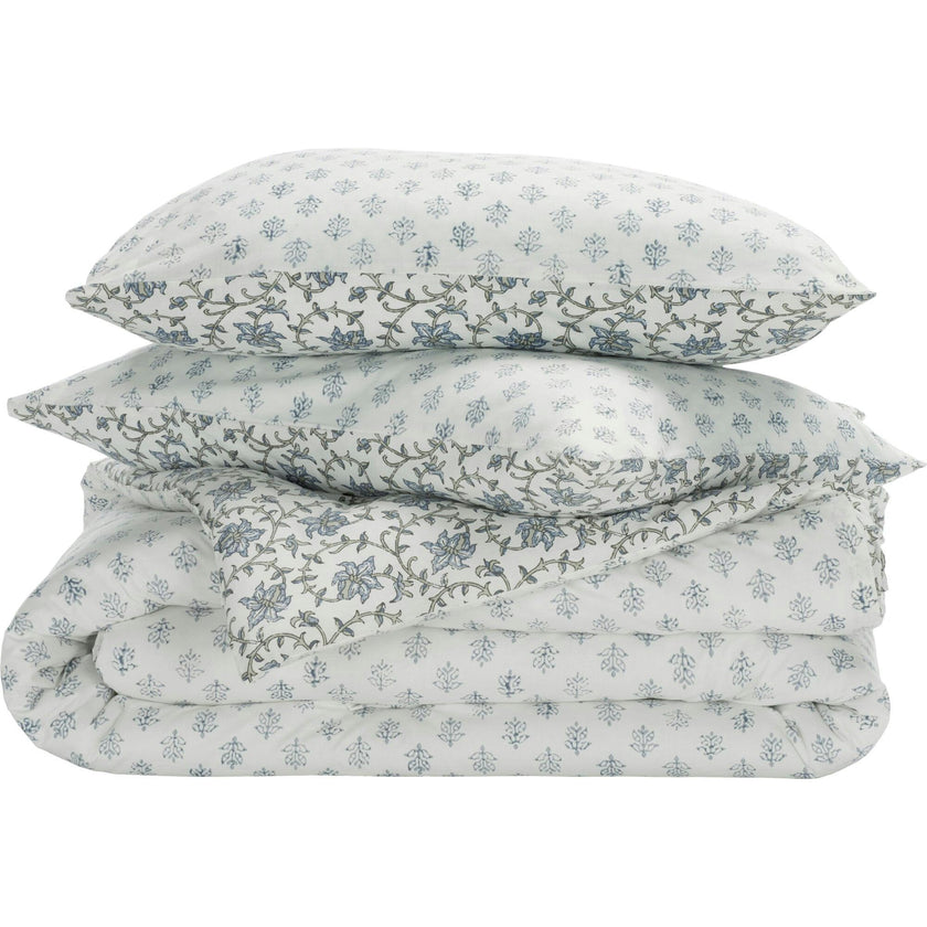 Floral Reversible Comforter Set, Blue