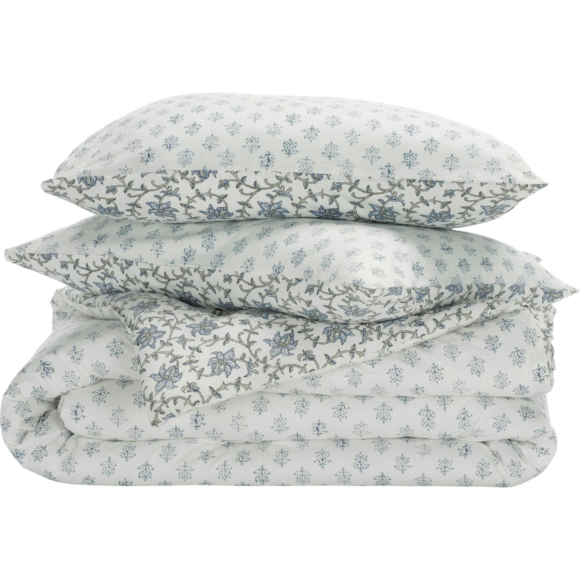 Floral Reversible Comforter Set, Blue