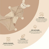 Avery Organic Cotton Baby Lovey Blanket (Ollie The Bunny)