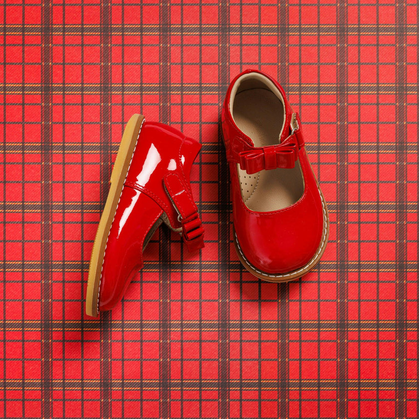 Toddler Bow Mary Jane | Red Leather