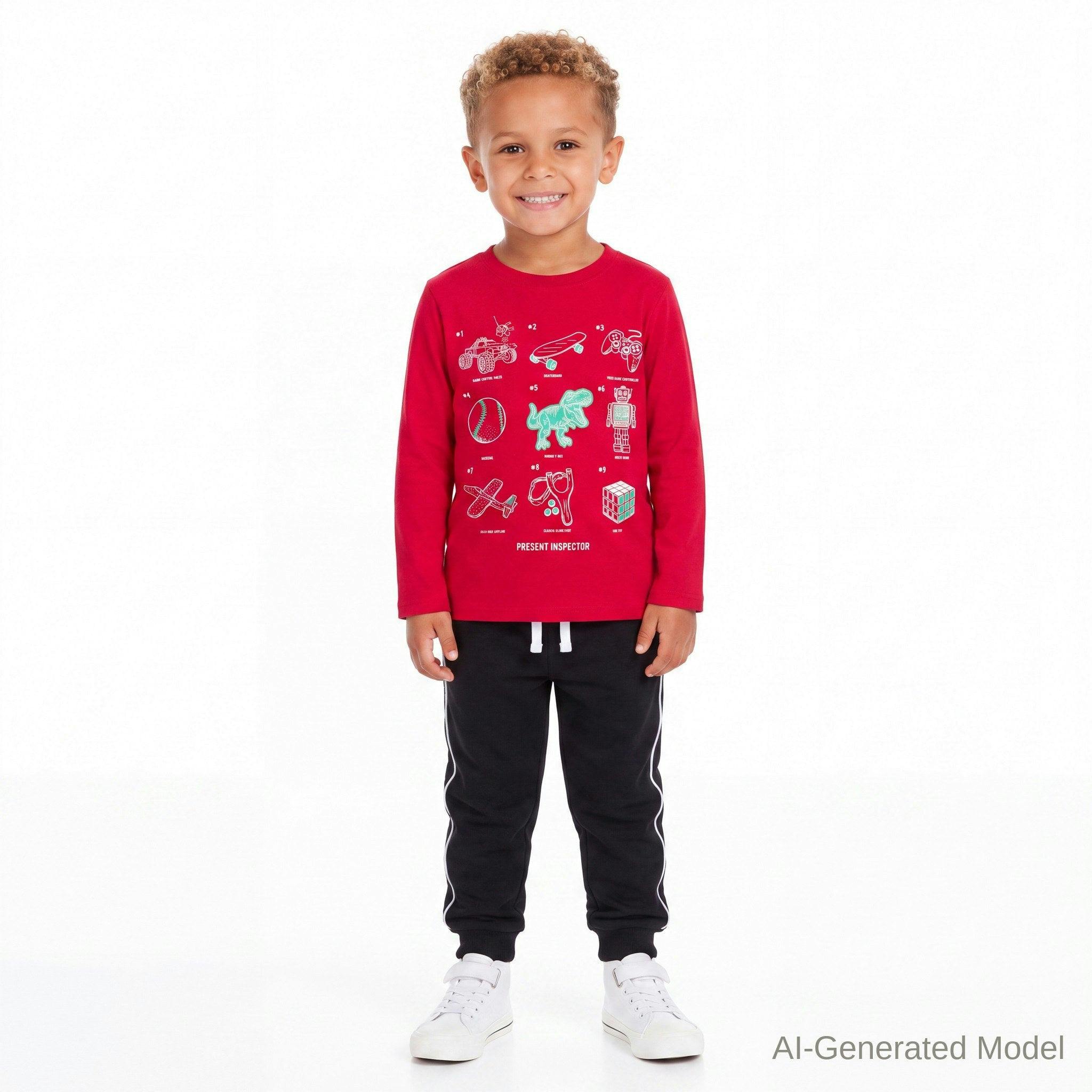 Long Sleeve Holiday Graphic Tee | Present Inspector