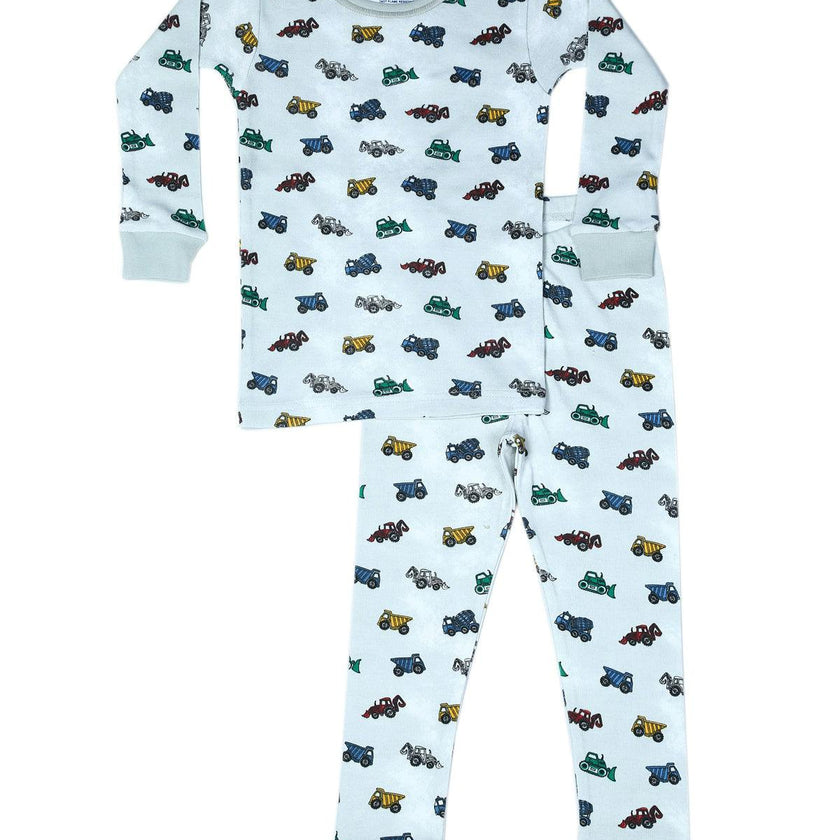 Kids Pajamas - Tie Dye Construction Trucks