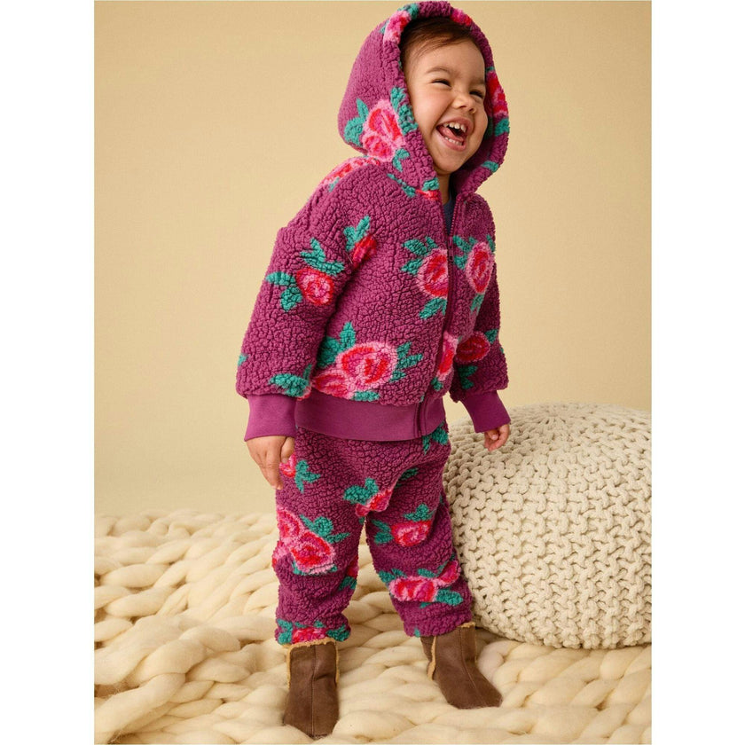 Teddy Fleece Baby Hoodie, Purple