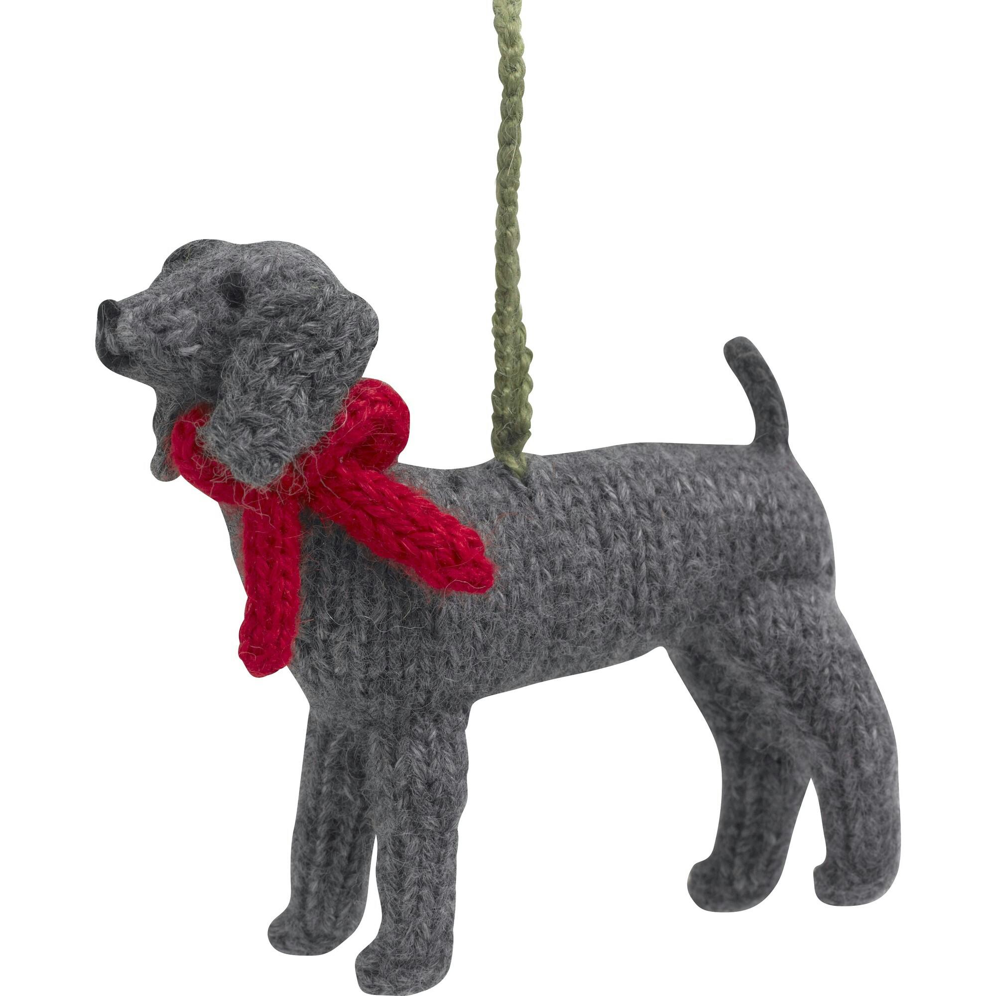 Weimaraner Hand Knit Christmas Ornament