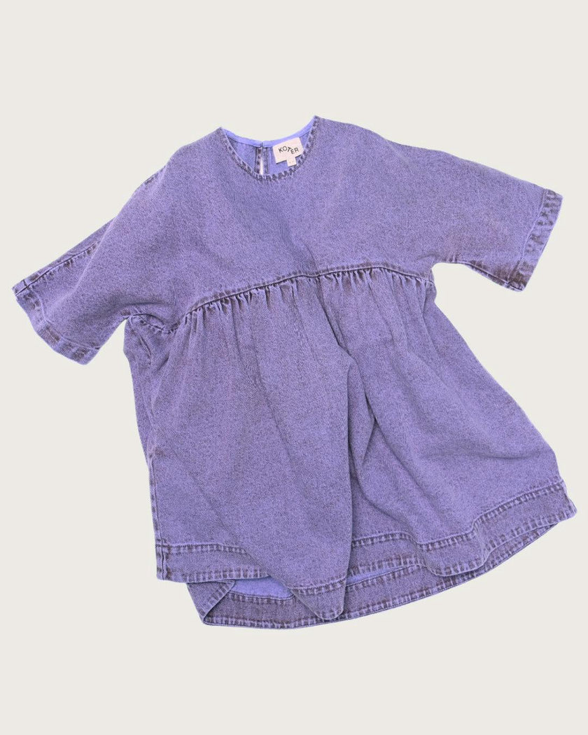 Kids Rumi Lilac Overdye Denim Dress