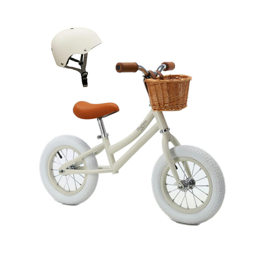 Bicycle BALANCE BIKE Ivory White + Helmet