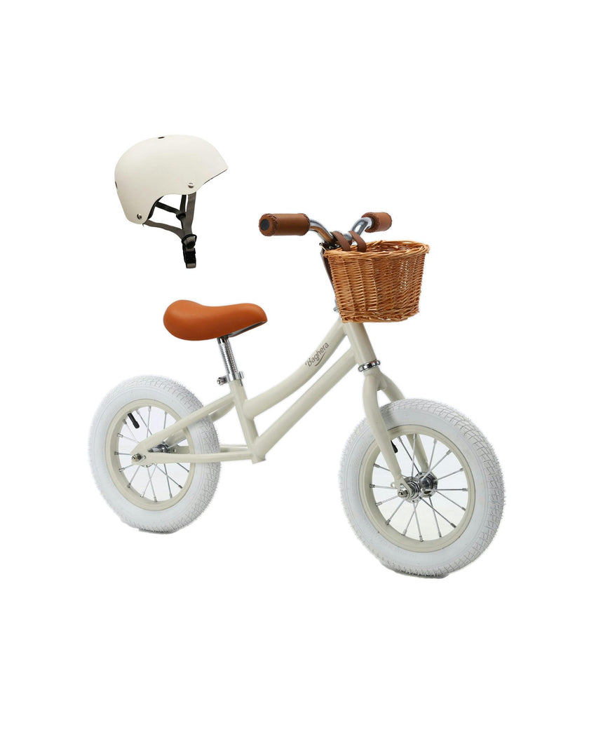 Bicycle BALANCE BIKE Ivory White + Helmet