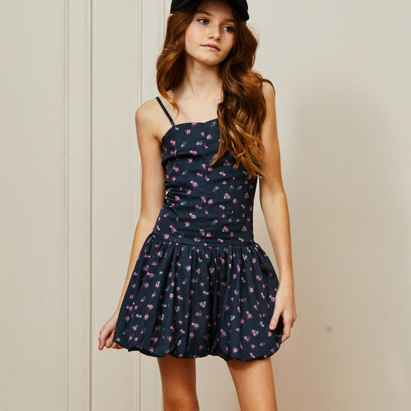 Bailey Satin Ballet Dress - Black Rose