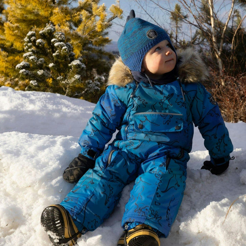 One-Piece Baby Play Snowsuit Designed for Car Seat