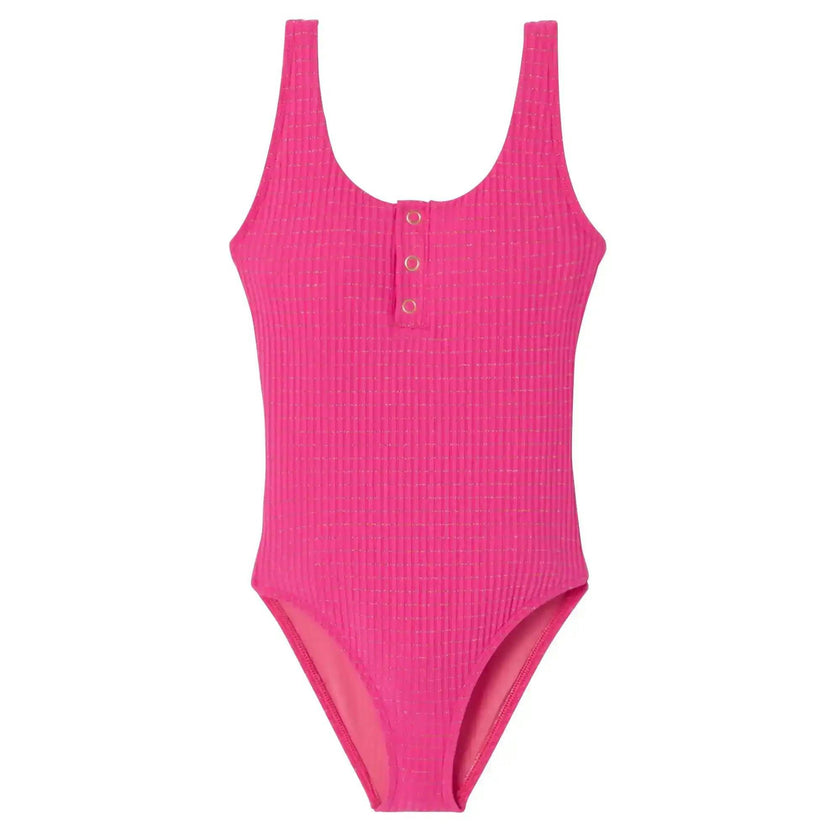 Girls' one-piece swimsuit, pink/gold | CALYPSO 1P