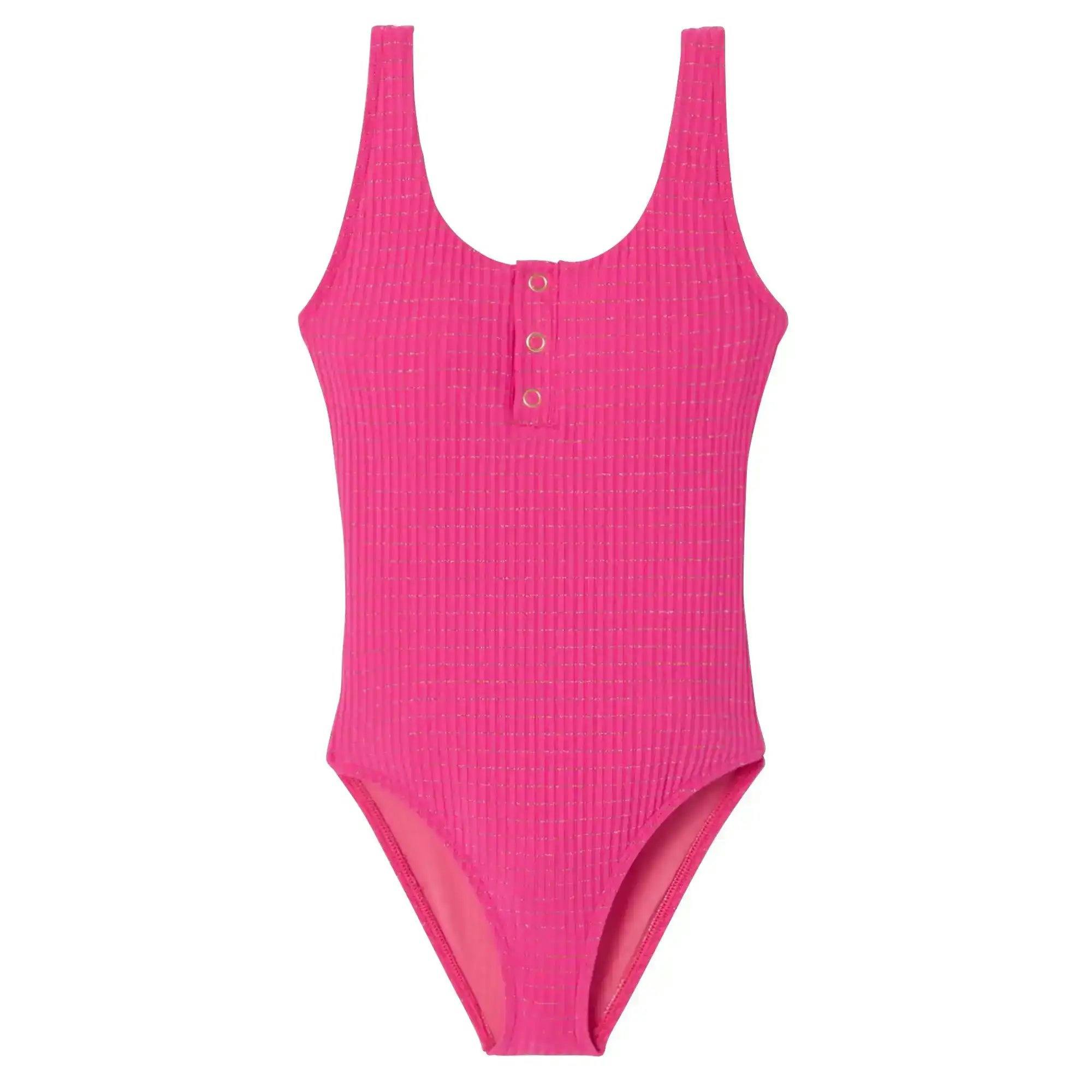 Girls' one-piece swimsuit, pink/gold | CALYPSO 1P