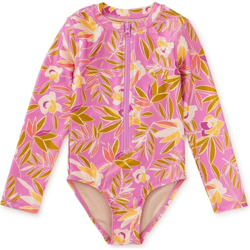 Long Sleeve One-Piece Swimsuit, Pink