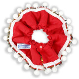 Golden & Silver Sequin Collar W/ White Pom Pom, Gold