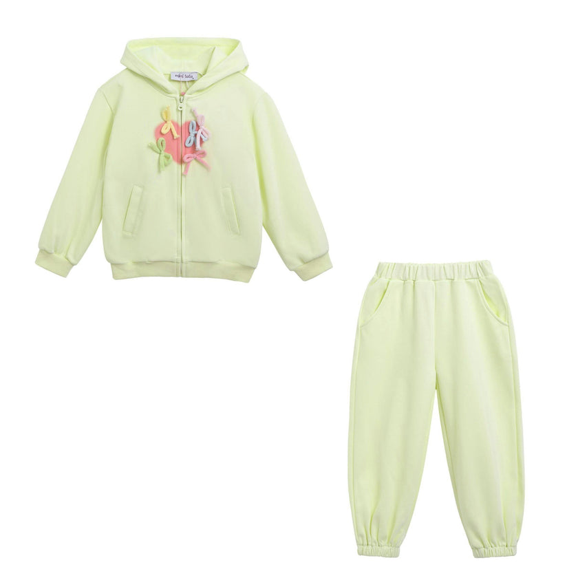 Yellow Bow Detail Tracksuit Set