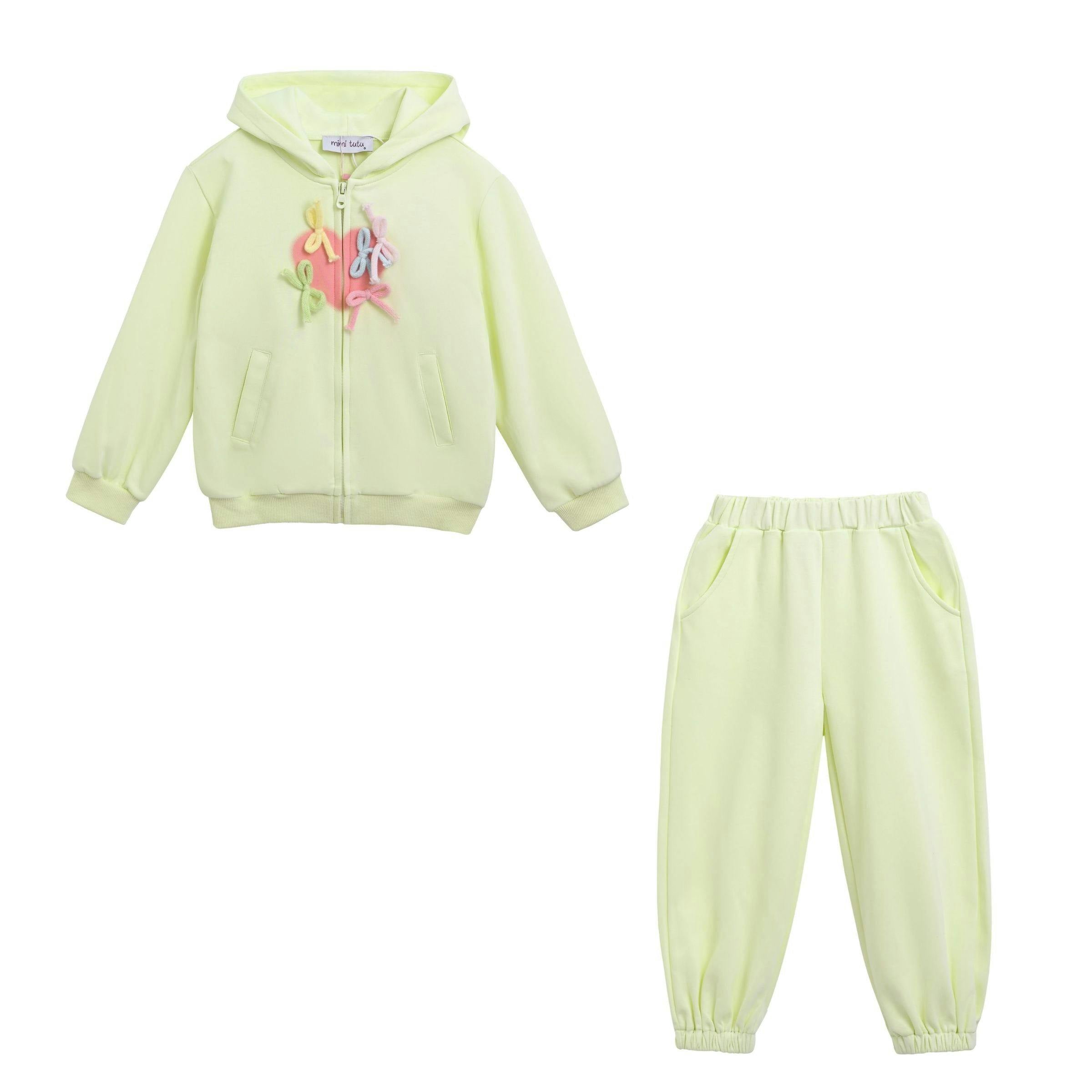 Yellow Bow Detail Tracksuit Set